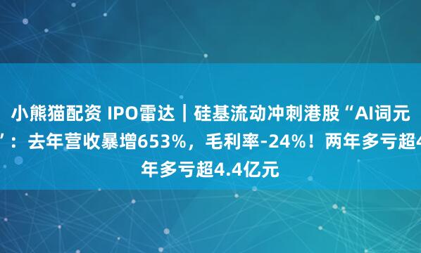 小熊猫配资 IPO雷达|硅基流动冲刺港股“AI词元第一股”:去年营收暴增653%,毛利率-24%!两年多亏超4.4亿元